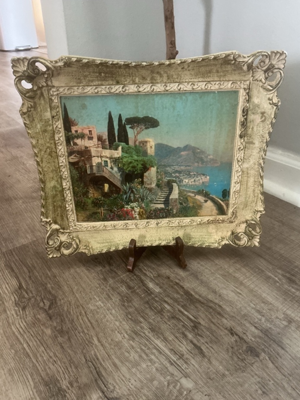 Vintage Painting Alois Arnegger Italian Village Ornate Vintage Frame 8x10